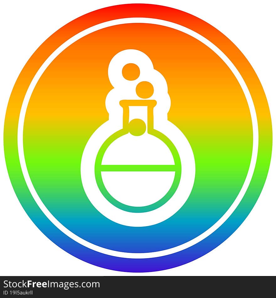 science experiment circular in rainbow spectrum