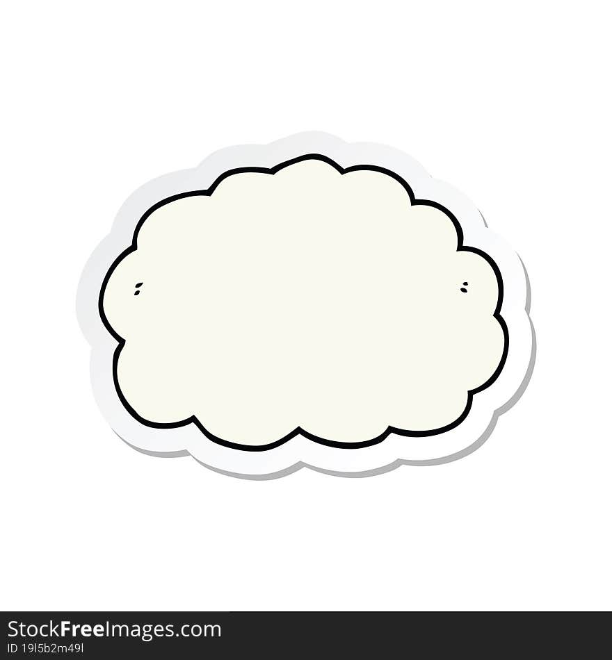 Sticker Of A Cartoon Cloud