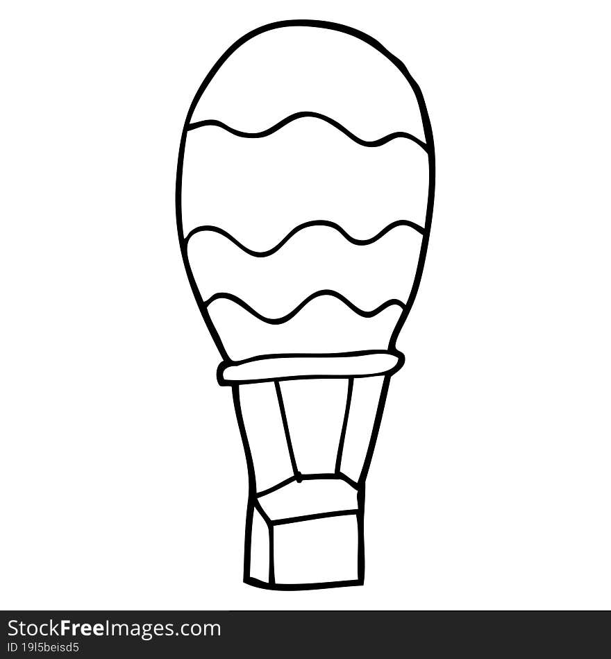 line drawing cartoon of a hot air balloon