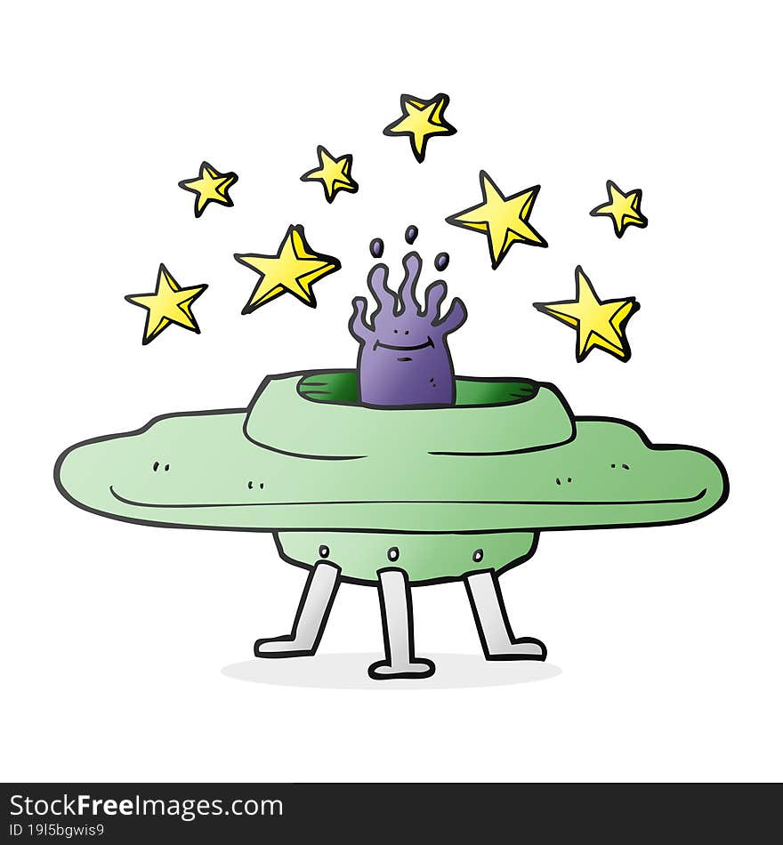 cartoon flying saucer