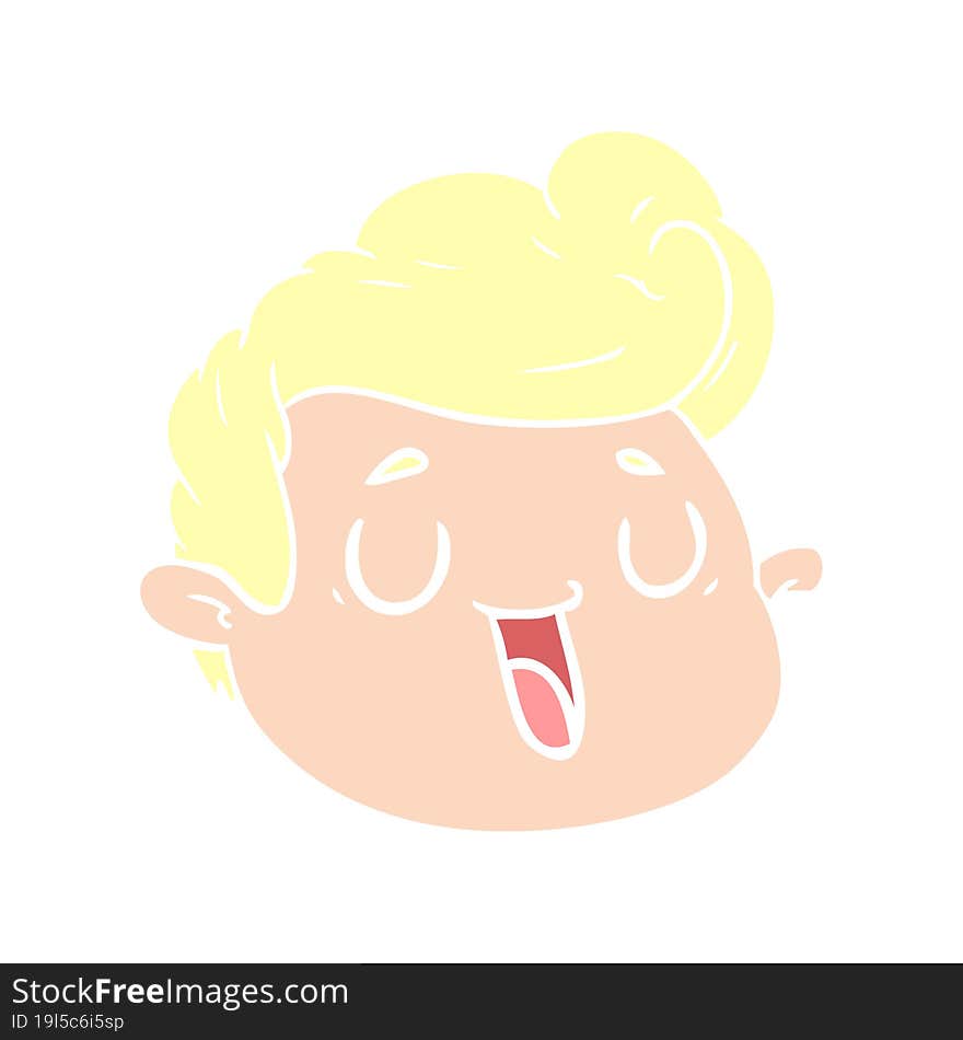 flat color style cartoon male face