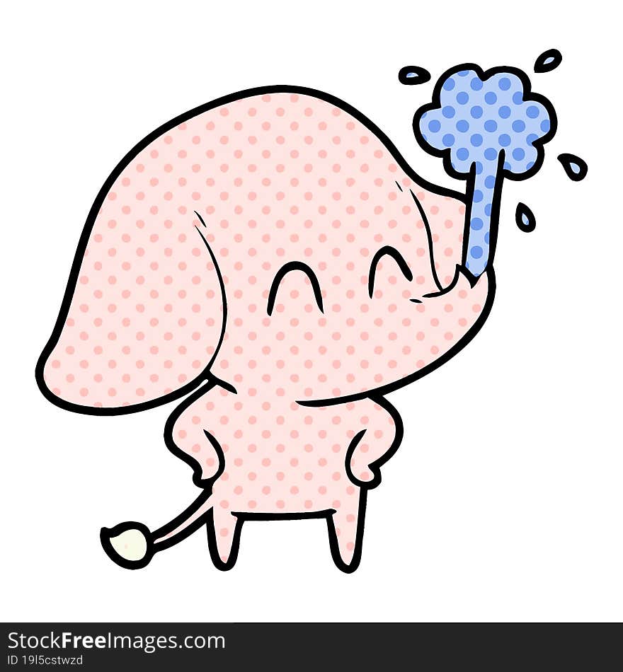 cute cartoon elephant spouting water. cute cartoon elephant spouting water