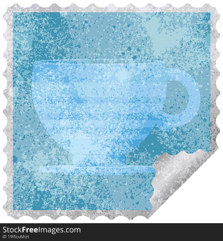 coffee cup graphic vector illustration square sticker stamp