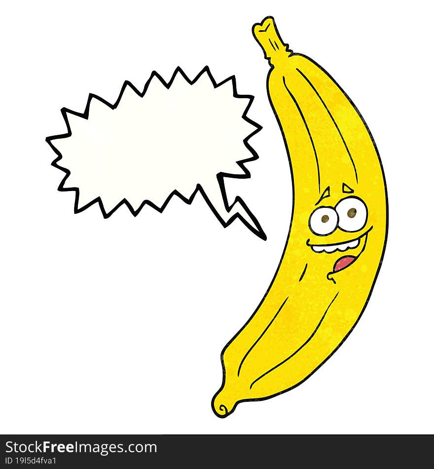 speech bubble textured cartoon banana