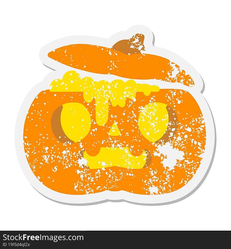 spooky halloween pumpkin grunge sticker