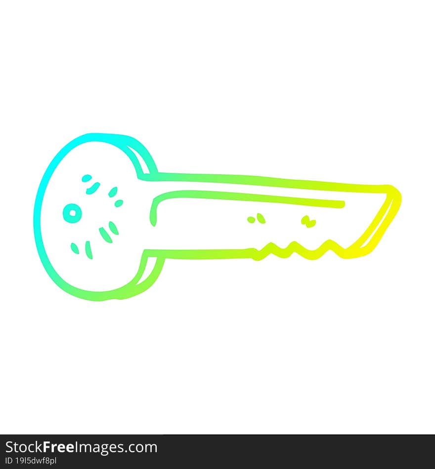 cold gradient line drawing cartoon metal key