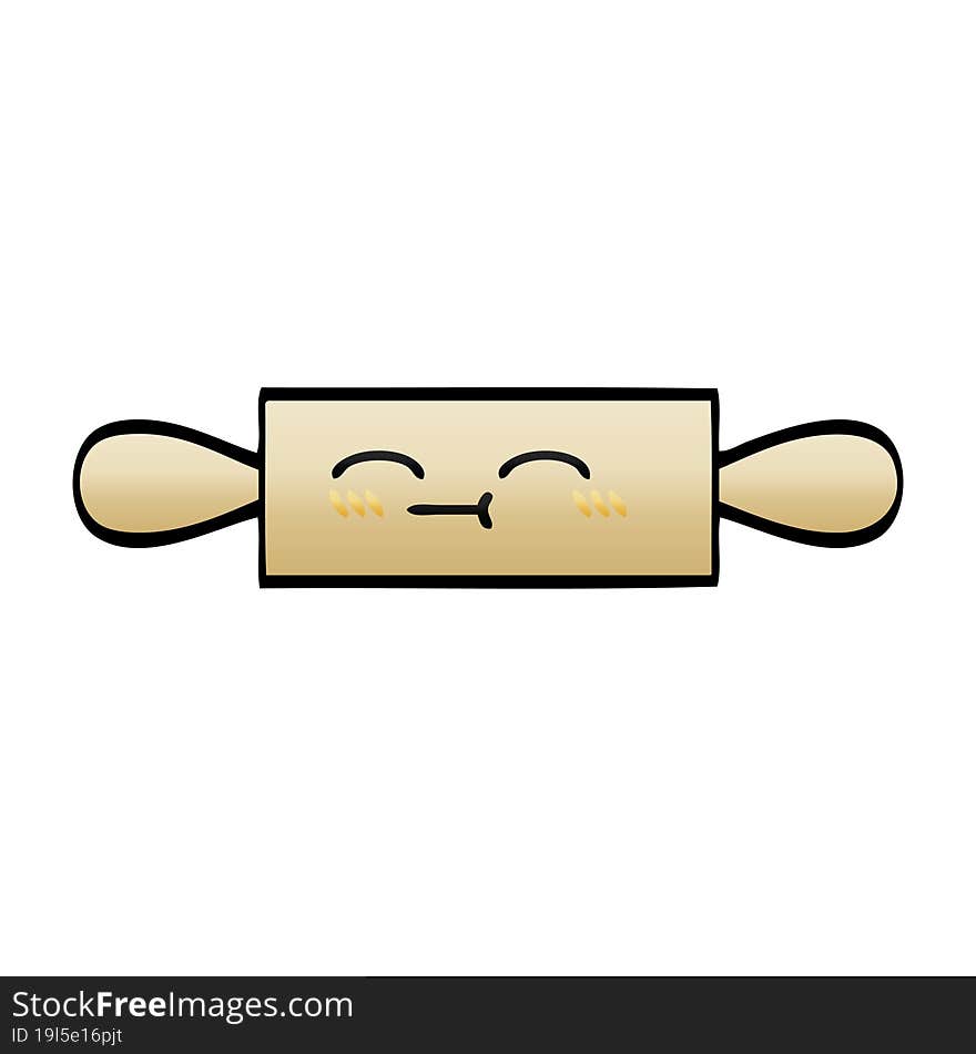 gradient shaded cartoon of a rolling pin