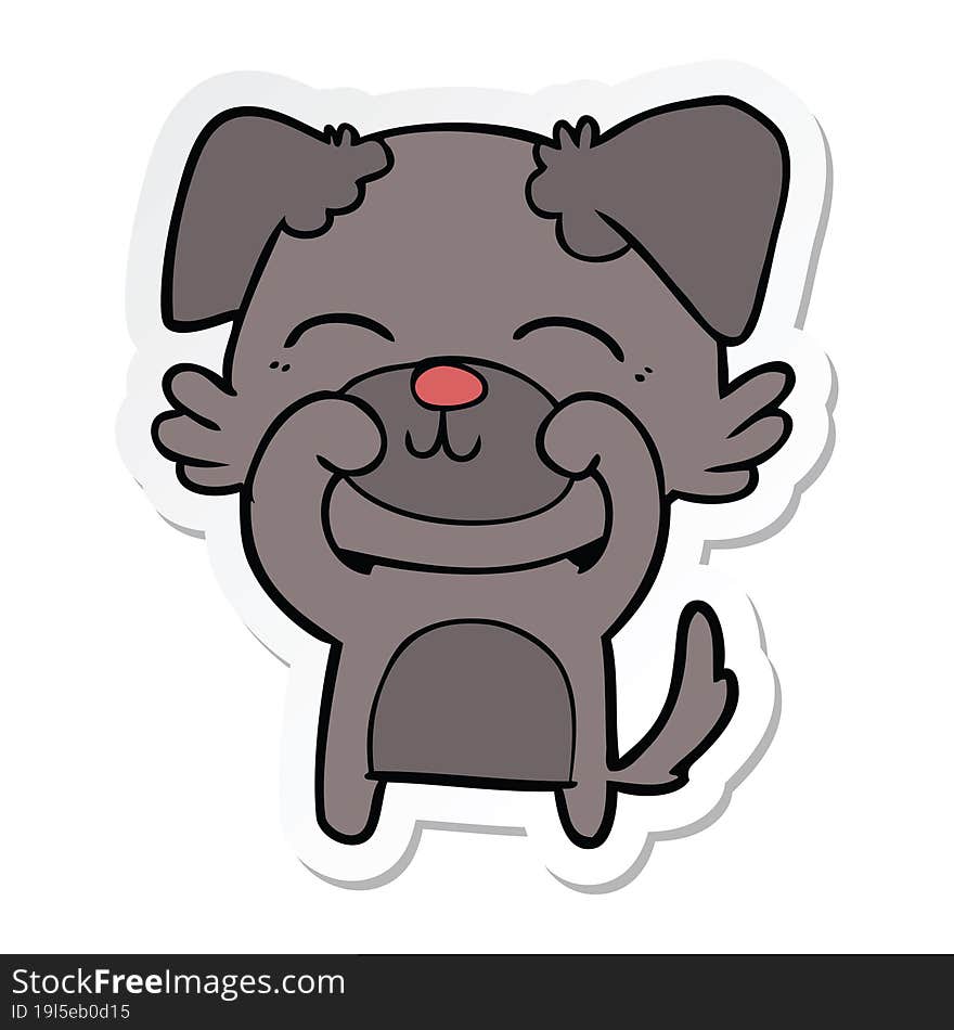 sticker of a cartoon dog