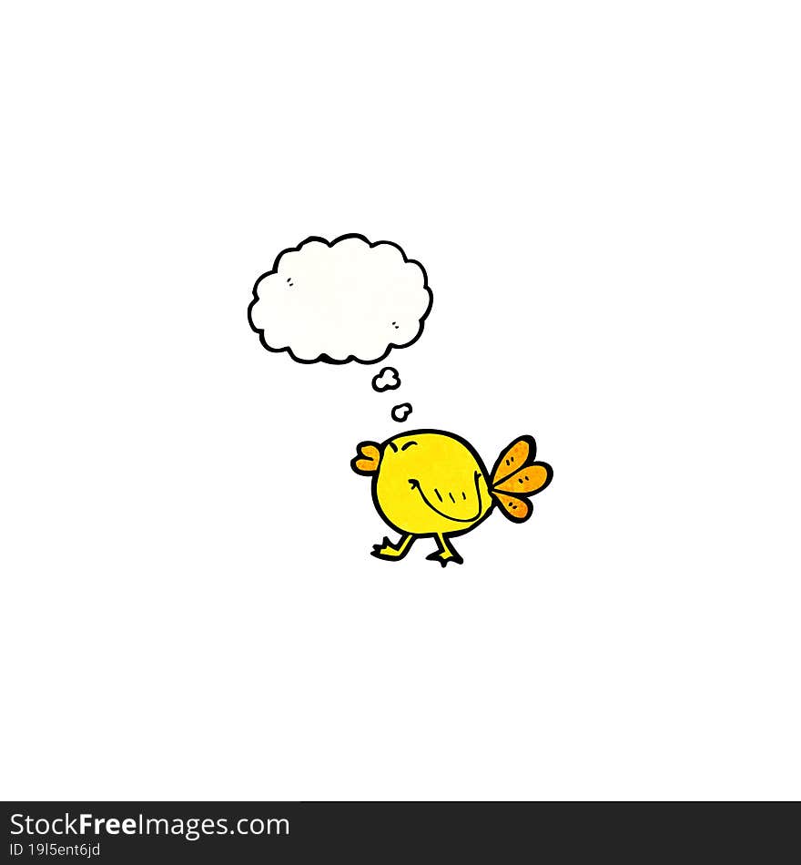 cartoon bird with thought bubble