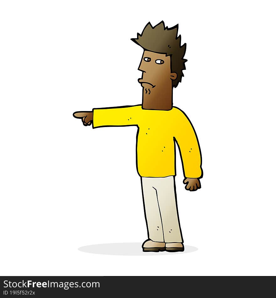 cartoon man pointing