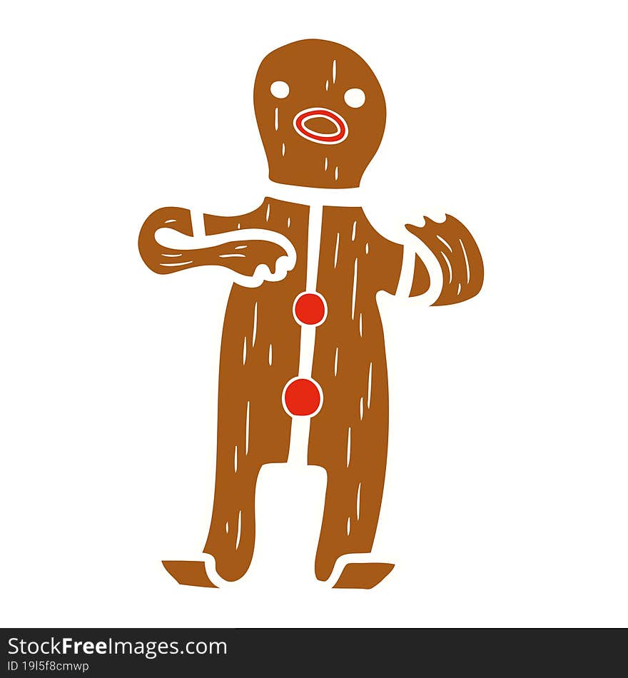 cartoon doodle of a gingerbread man