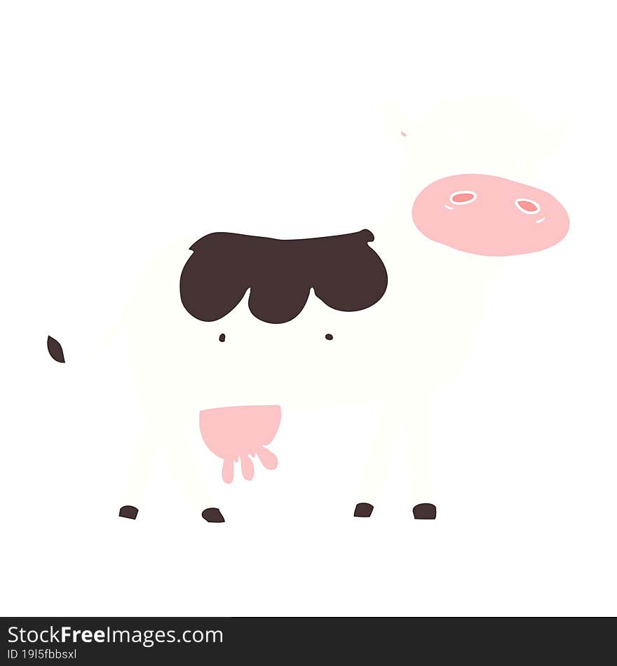 flat color style cartoon dairy cow