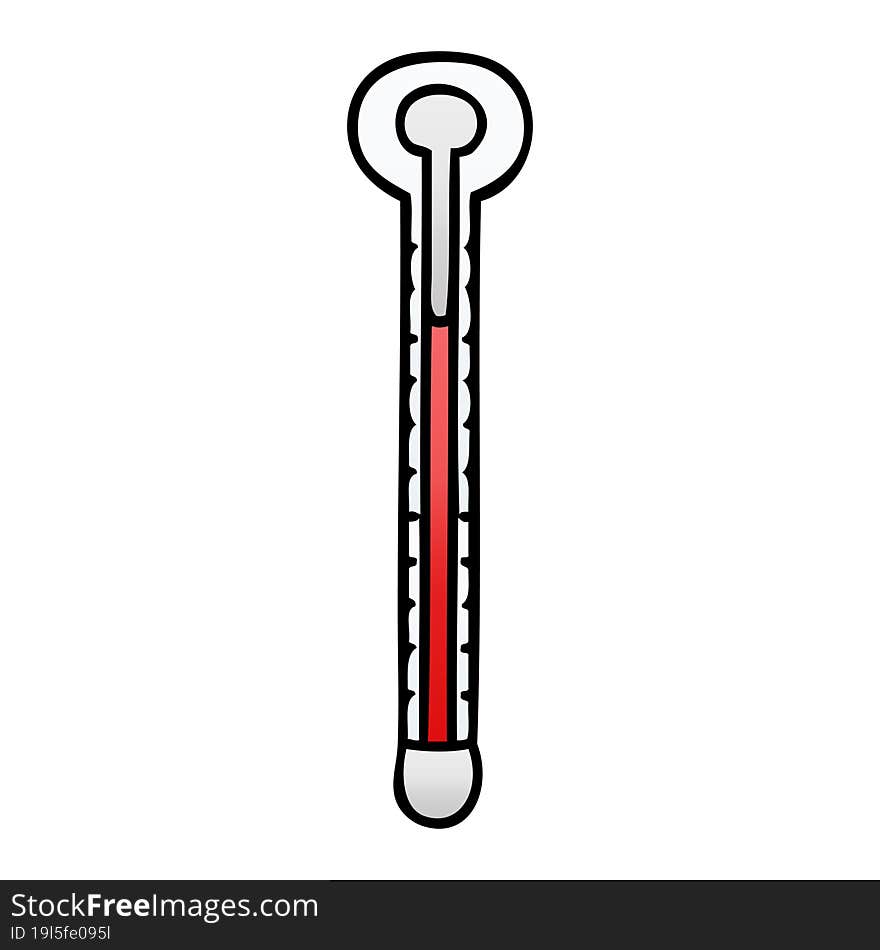 Quirky Gradient Shaded Cartoon Thermometer