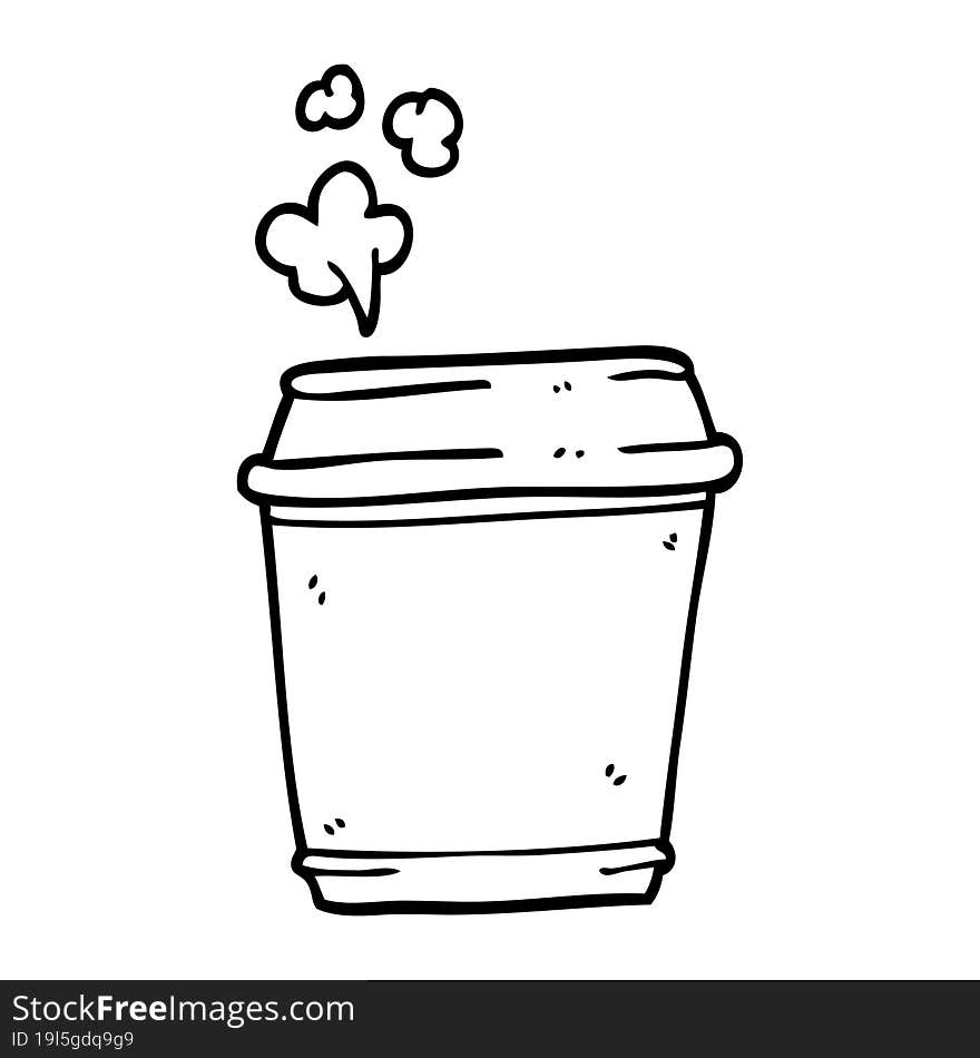 Line Drawing Cartoon Coffee Cup