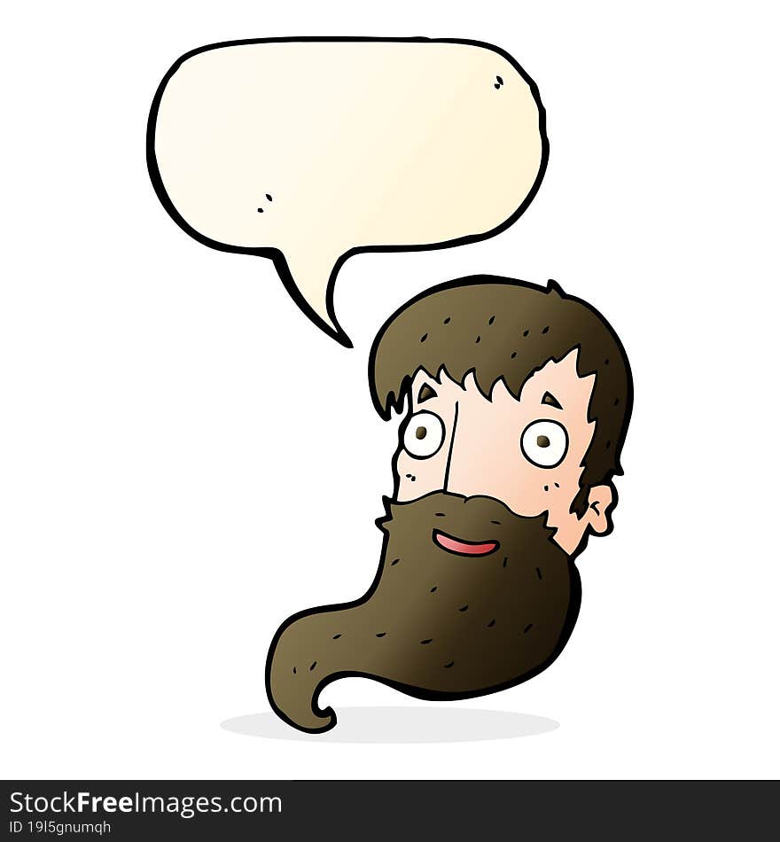 Cartoon Bearded Man With Speech Bubble