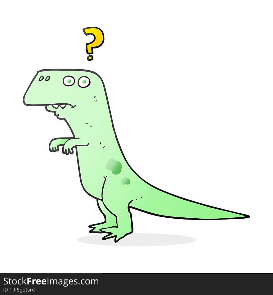 Cartoon Confused Dinosaur