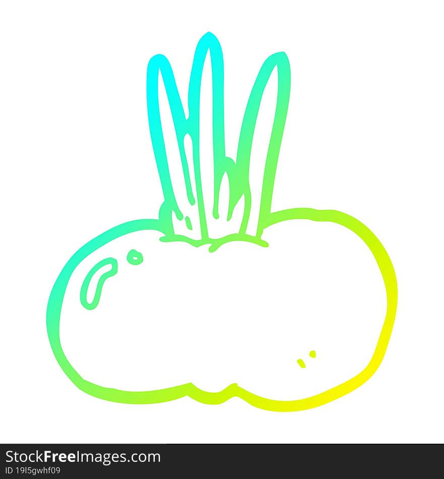 cold gradient line drawing cartoon vegetable