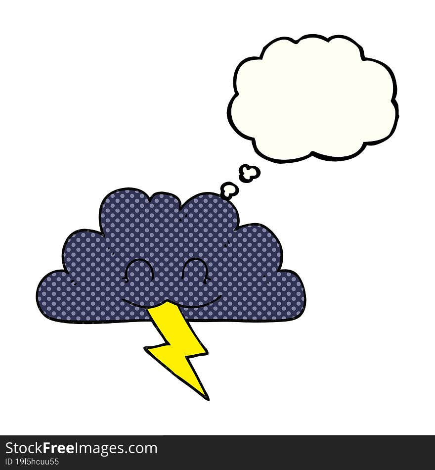 freehand drawn thought bubble cartoon storm cloud