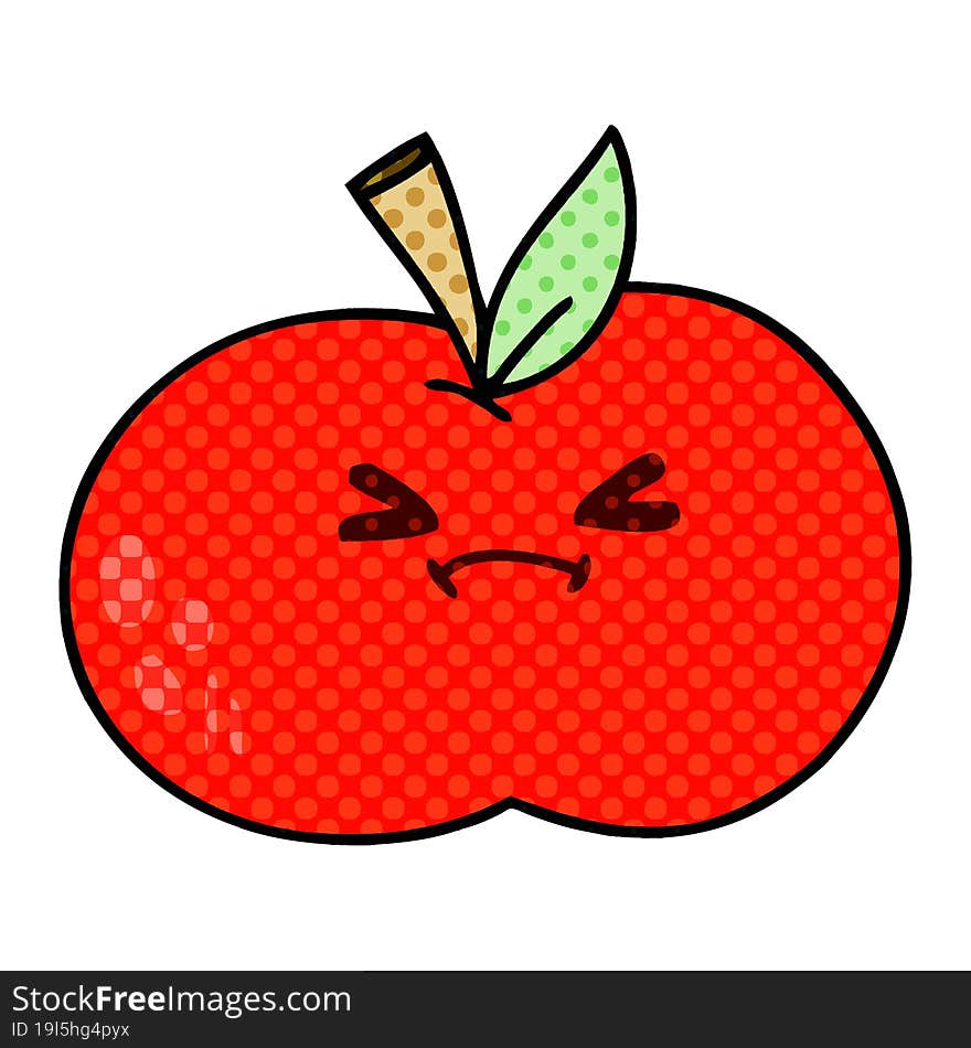 quirky comic book style cartoon apple