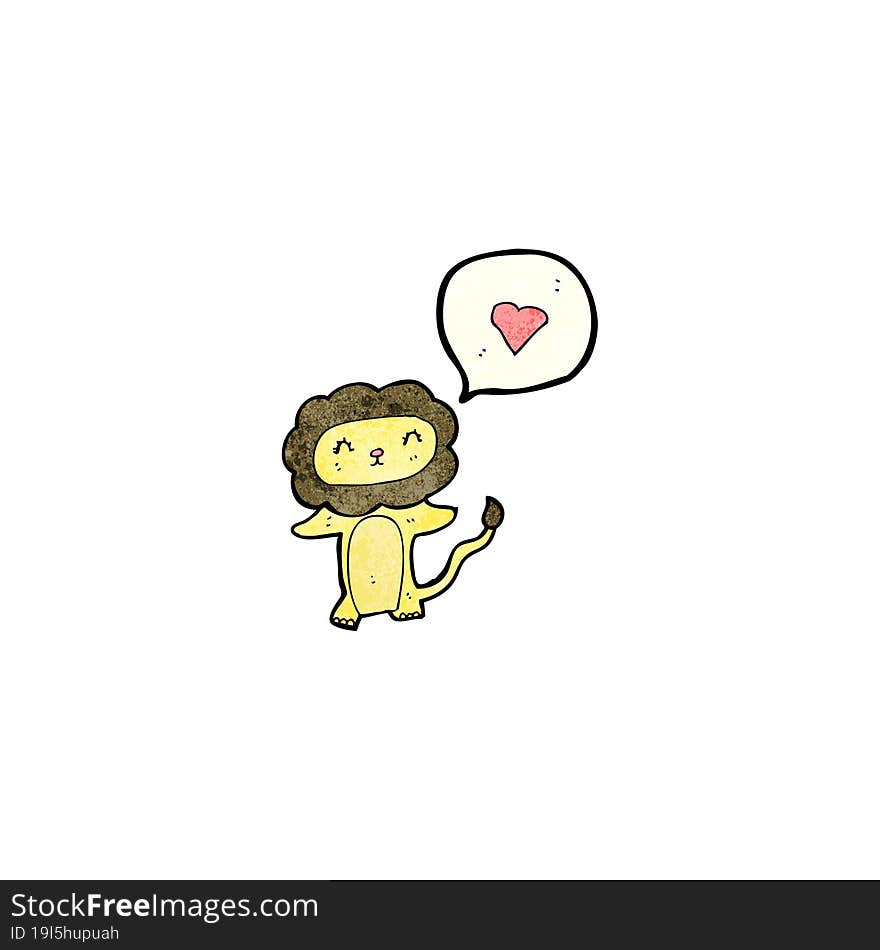 cartoon lion in love