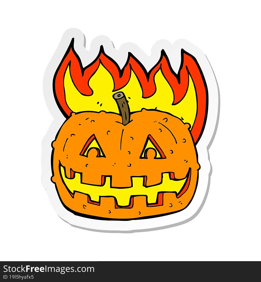 sticker of a cartoon pumpkin