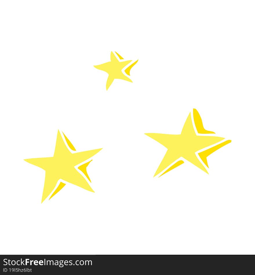 flat color illustration of a cartoon decorative stars doodle