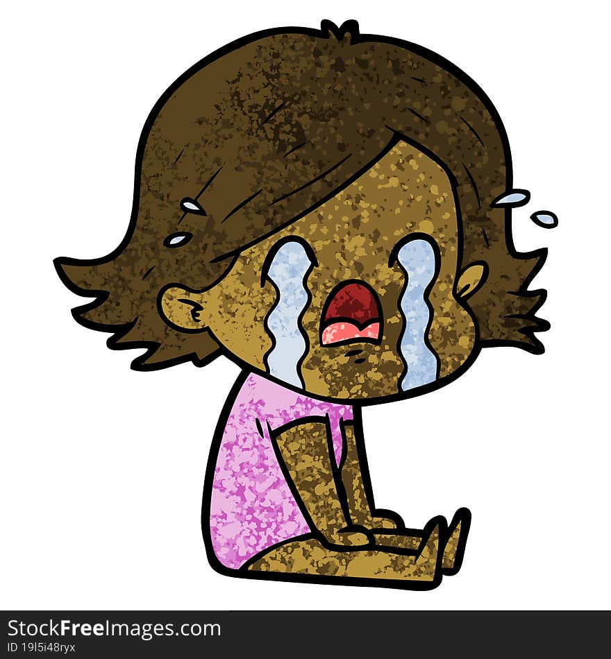 cartoon woman crying. cartoon woman crying