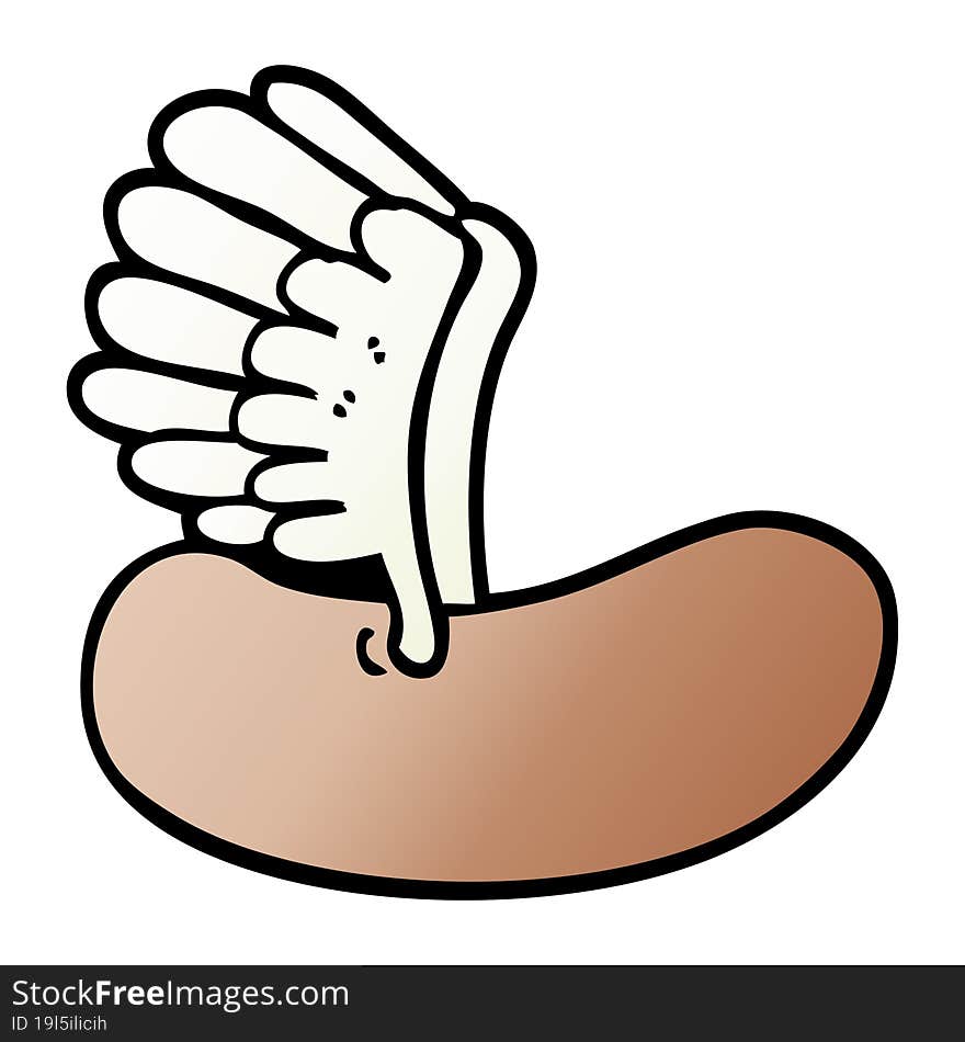 vector gradient illustration cartoon flying sausage