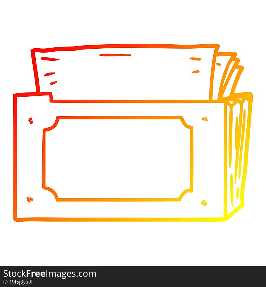 warm gradient line drawing cartoon folder of files