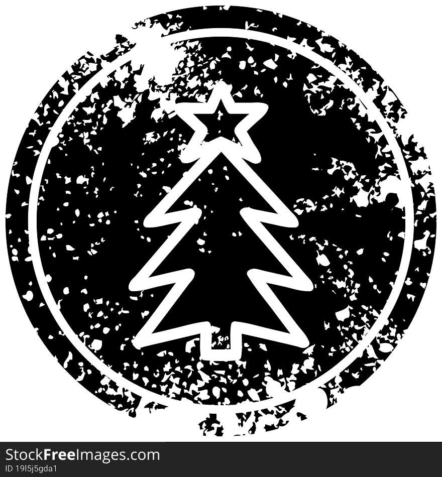 Christmas Tree Distressed Icon