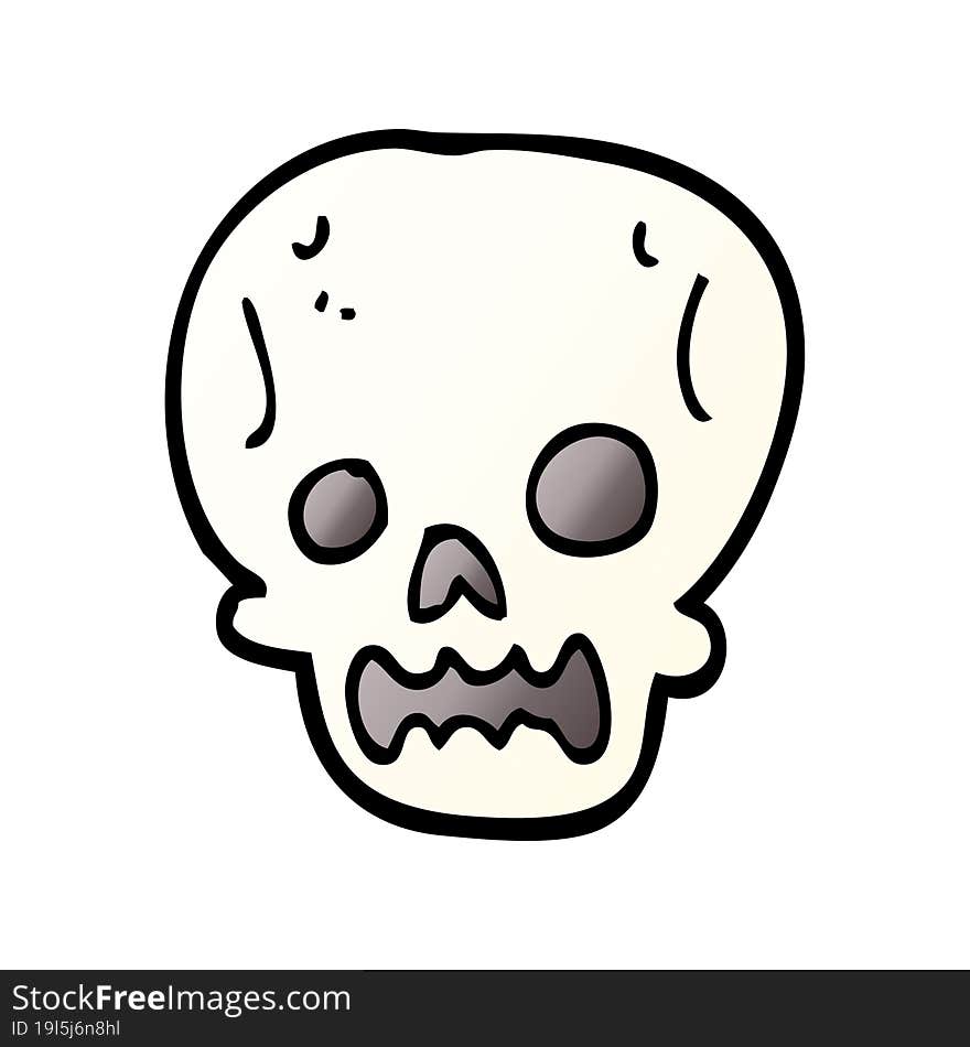 cartoon doodle halloween skull