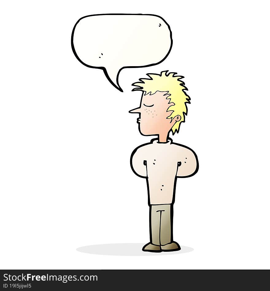 cartoon man ignoring with speech bubble