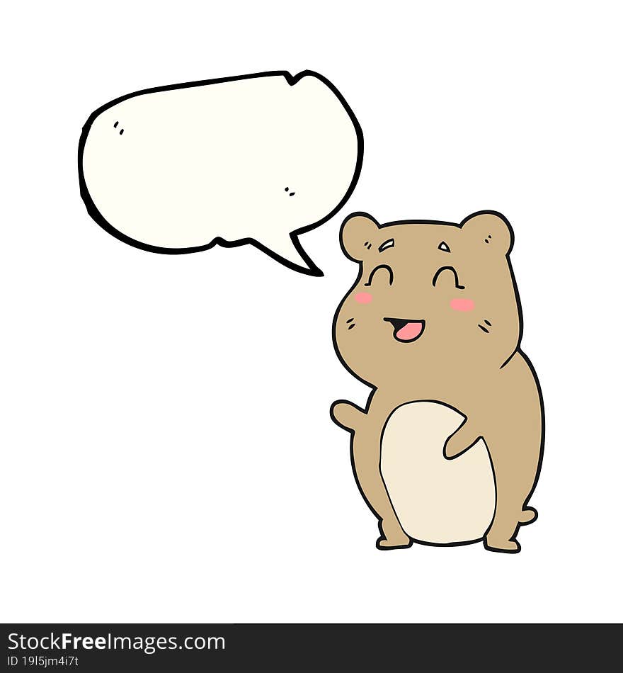 speech bubble cartoon cute hamster