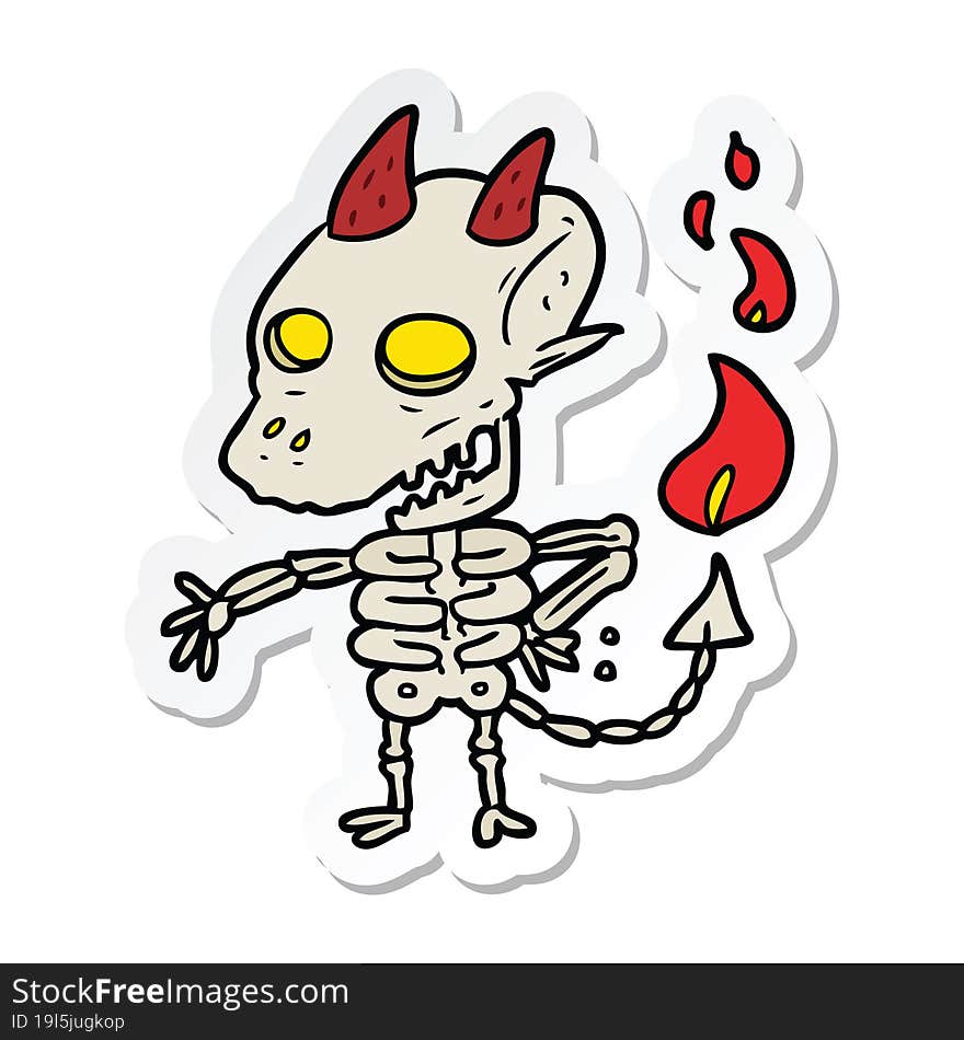 sticker of a cartoon spooky demon