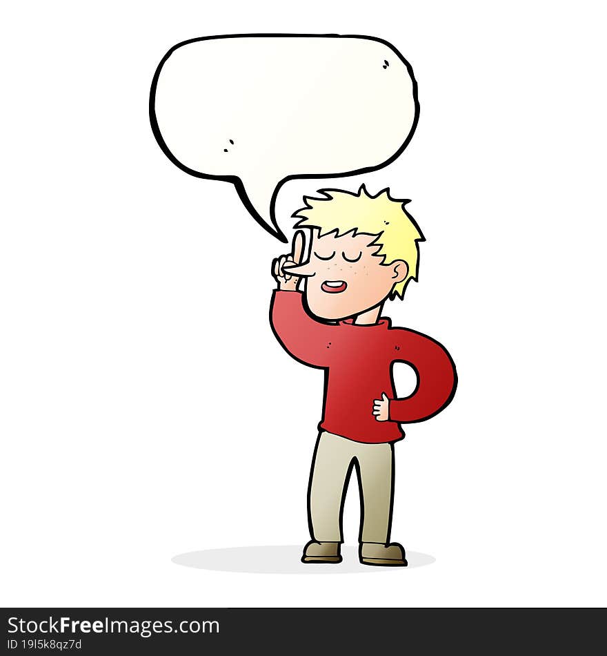 cartoon man with idea with speech bubble