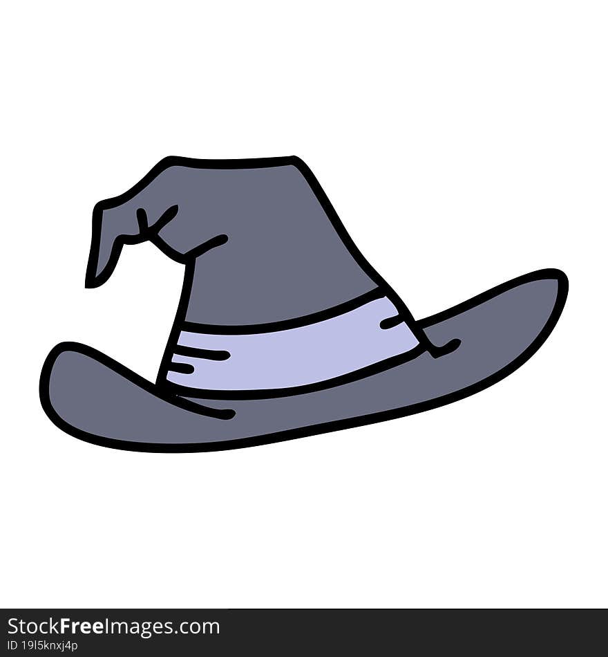 cartoon of a spooky witch hat