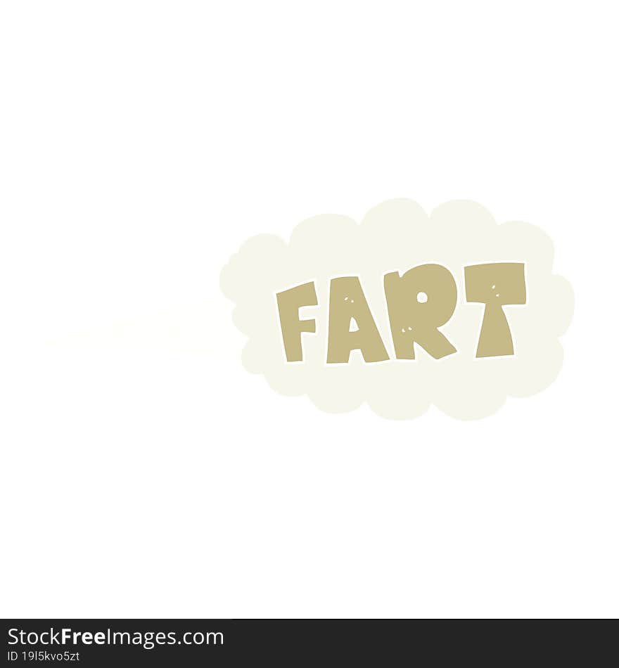 flat color illustration of a cartoon fart symbol