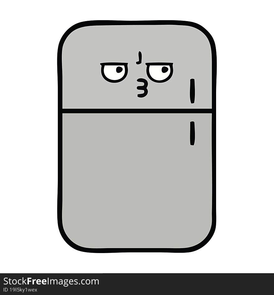 cute cartoon of a fridge freezer. cute cartoon of a fridge freezer