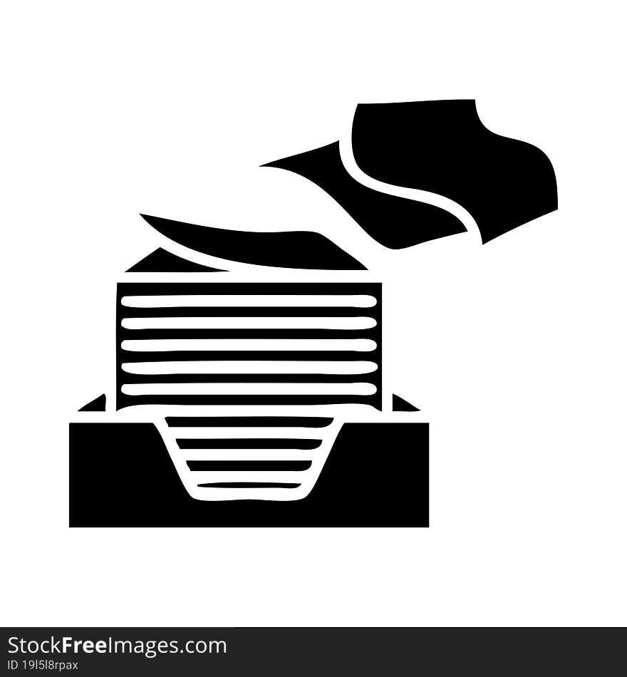 Flat Symbol Stack Of Office Papers