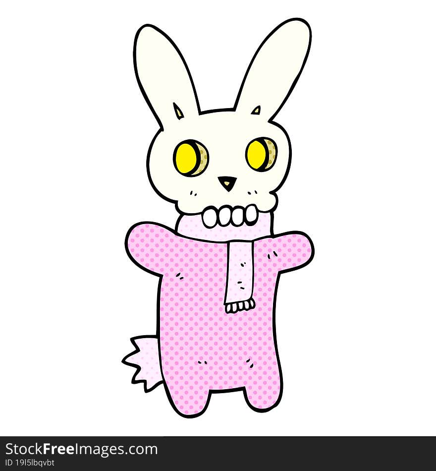 cartoon spooky skull rabbit