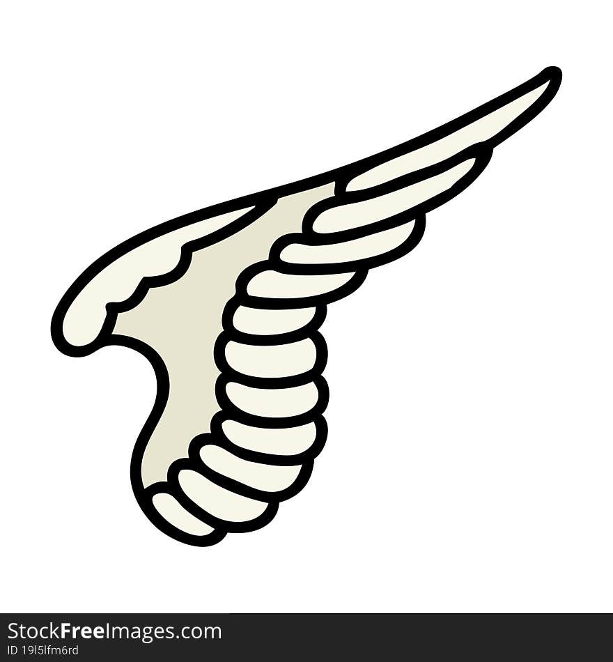 tattoo in traditional style of a wing. tattoo in traditional style of a wing