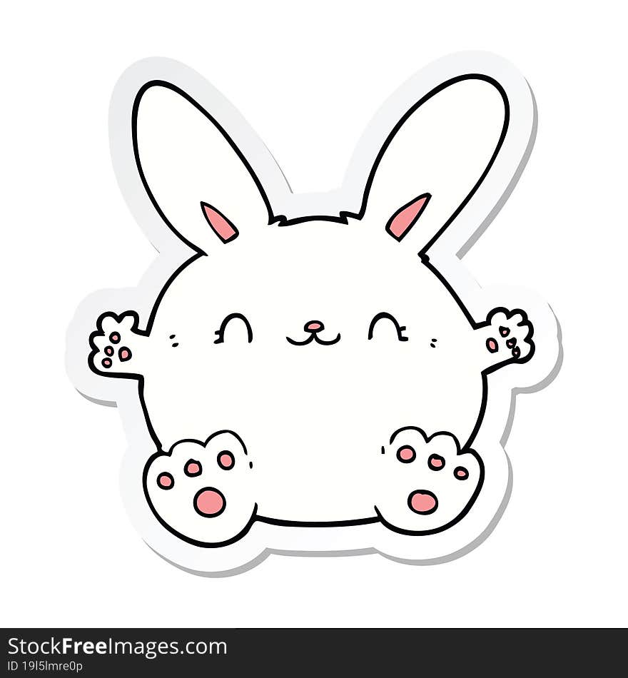 sticker of a cute cartoon rabbit