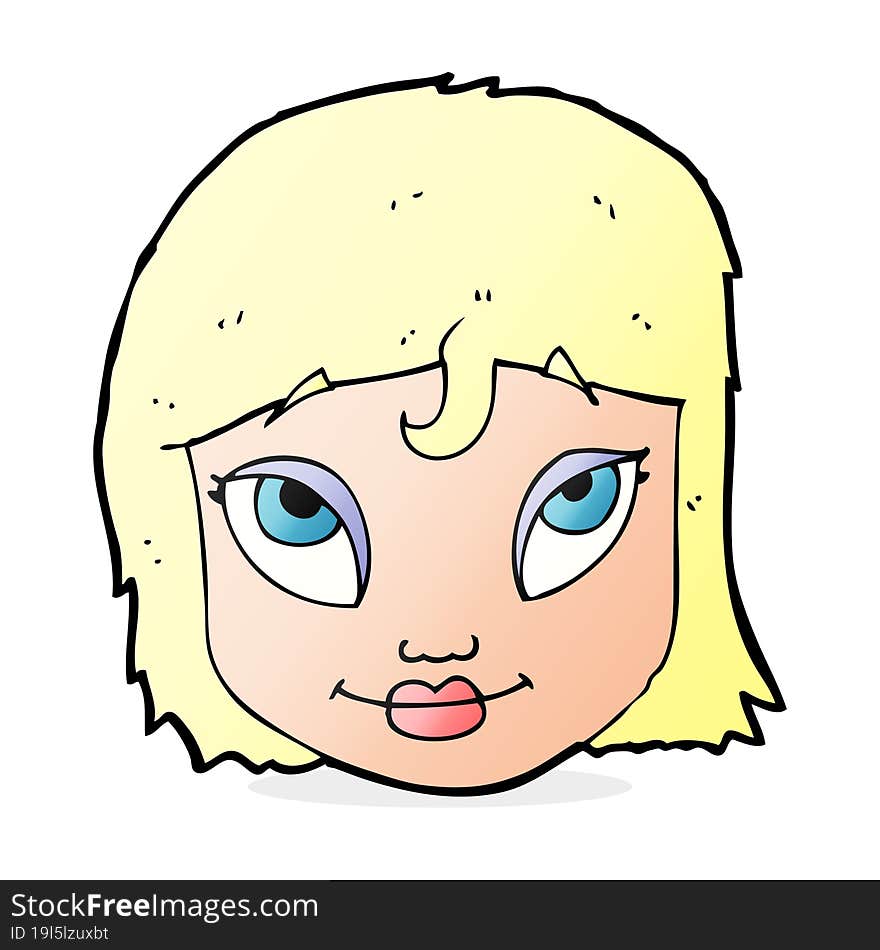 cartoon woman smiling