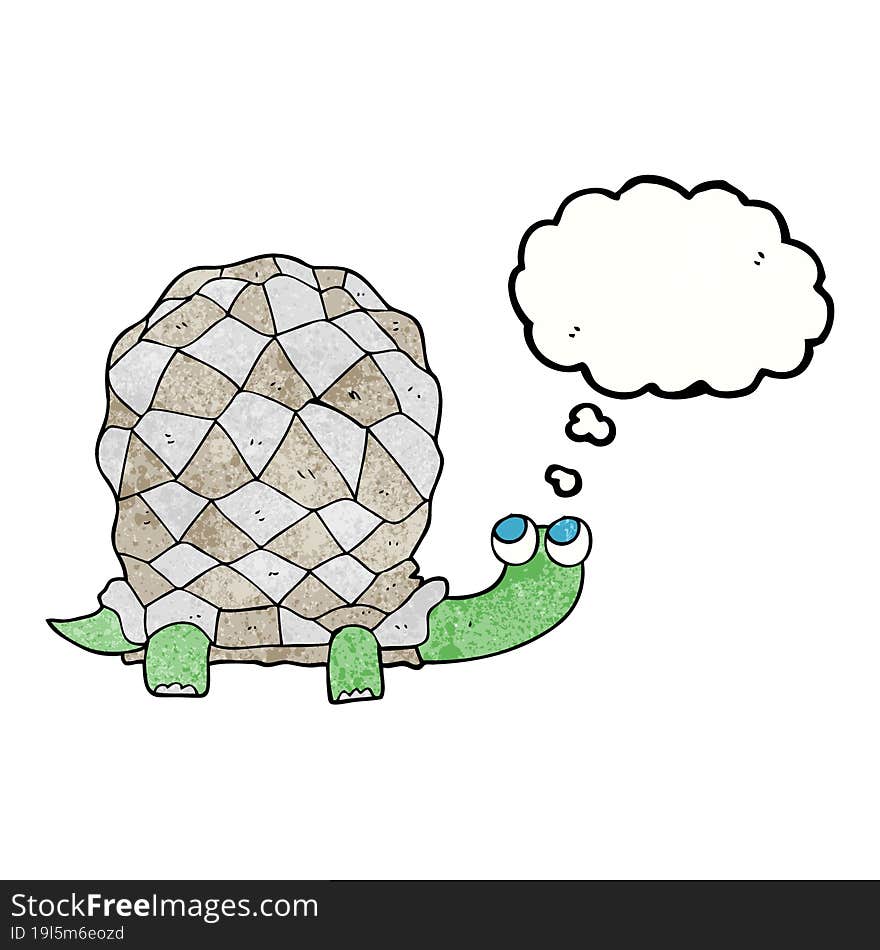 thought bubble textured cartoon tortoise