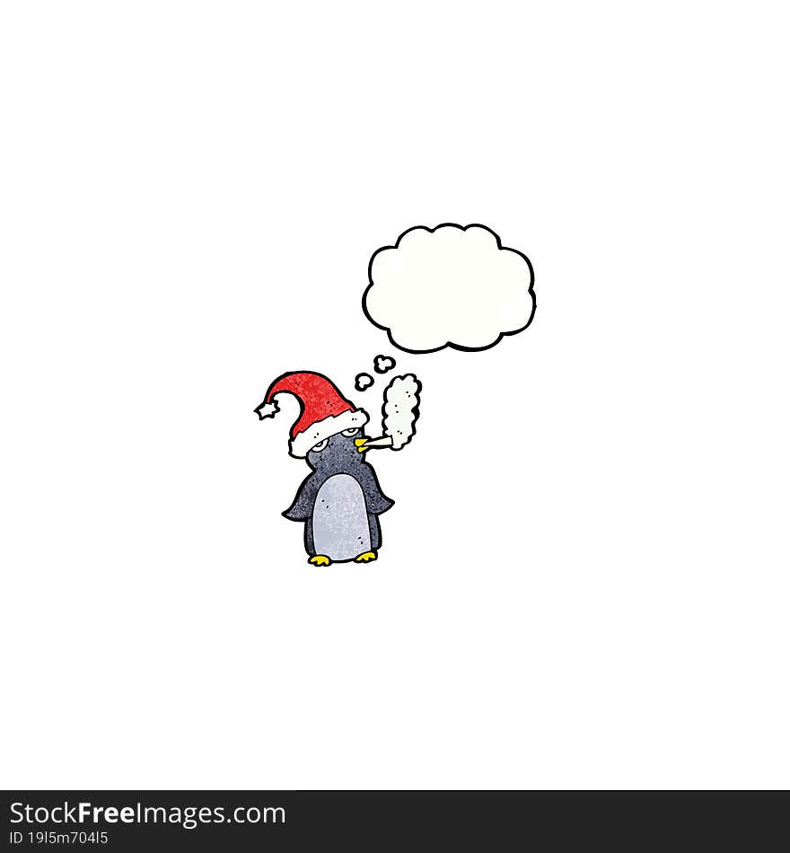 cartoon penguin smoking cigarette