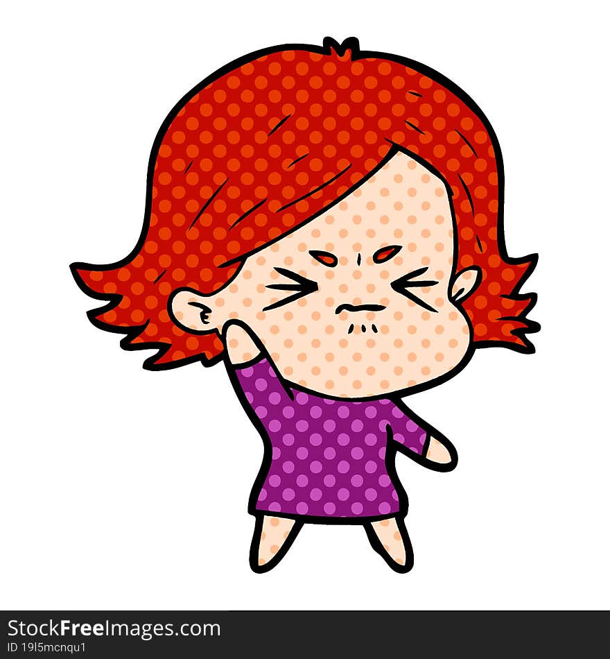 cartoon angry girl. cartoon angry girl