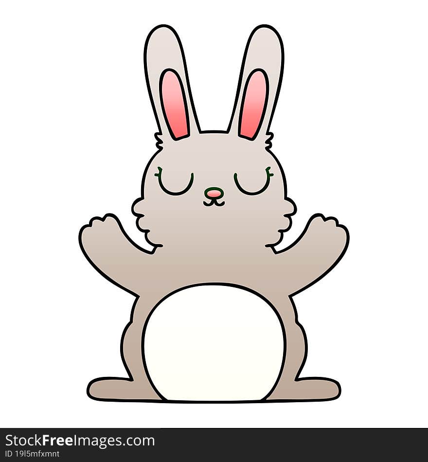 gradient shaded quirky cartoon rabbit. gradient shaded quirky cartoon rabbit