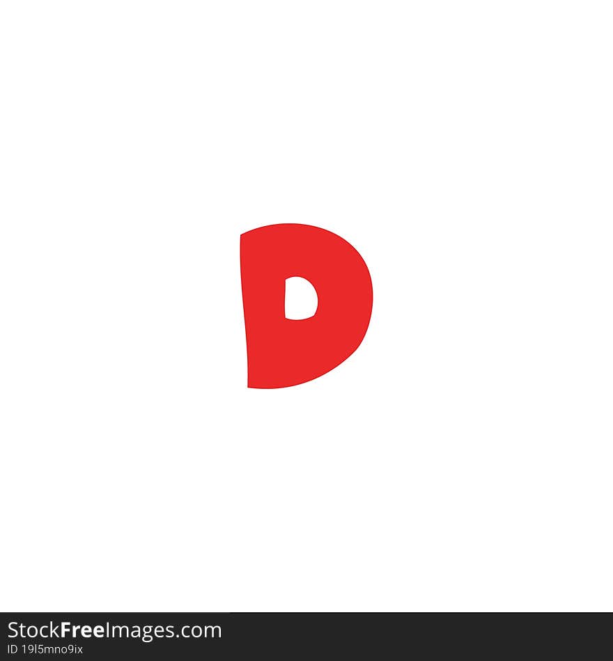 Cartoon Doodle Letter D