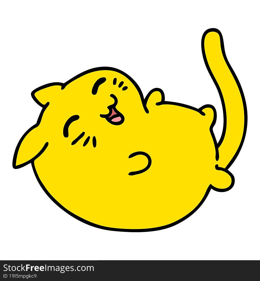 cartoon of a cute happy cat laughing. cartoon of a cute happy cat laughing