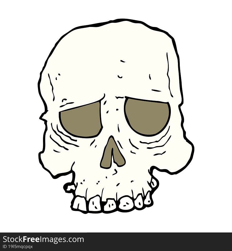 cartoon spooky skull